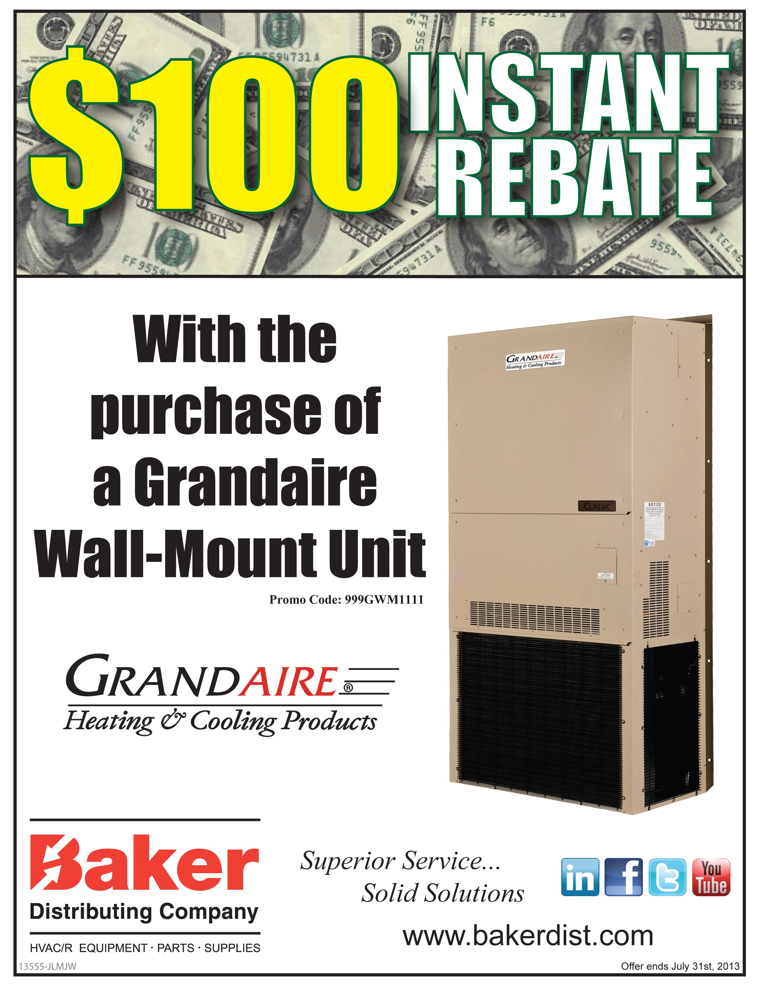  100 Instant Rebate From Baker Distributing Company The Successful 